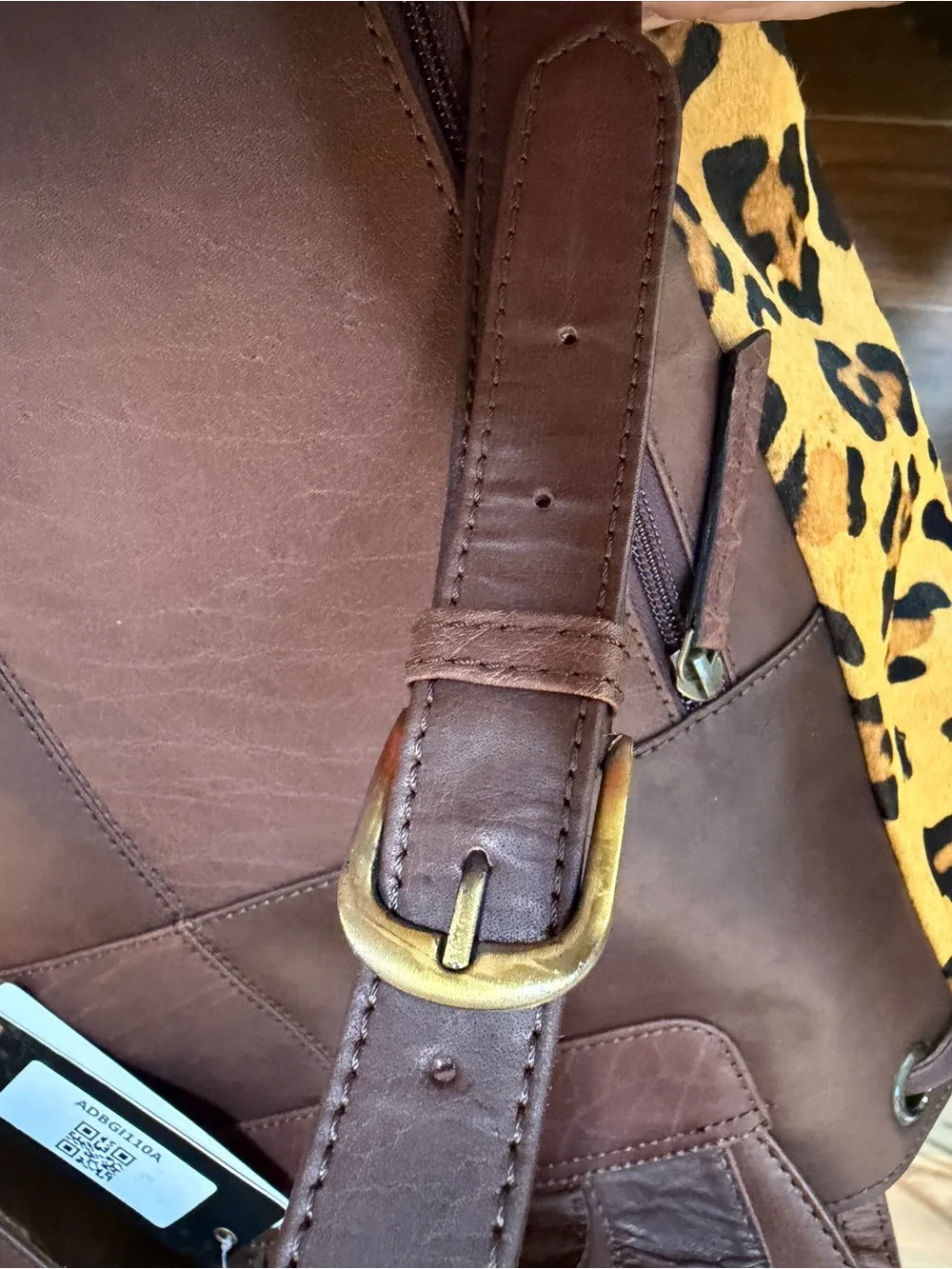 NWT Vintage American Darling Genuine Leather Cowhide Hair on Backpack Tote Bag